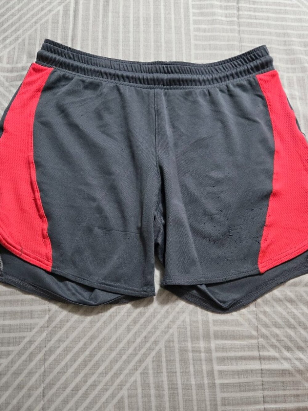 BCG Women’s Athletic Running Shorts w/ Drawstring - Dark Grey / Coral Pink (S)